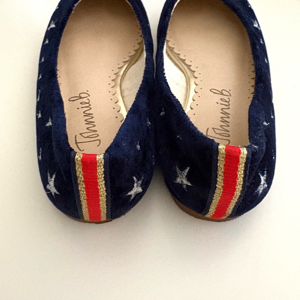 Mini Boden Johnnie B Navy Velvet Star Ballet Flats Girls Size EU 33 / US Kids 2 - Picture 4 of 6